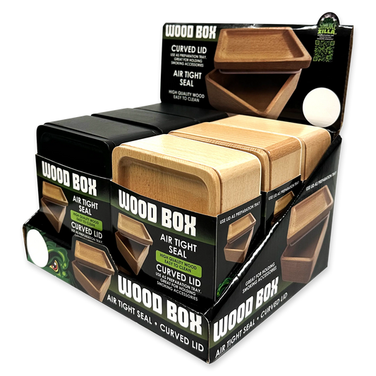 Wood Storage Box with Tray Lid - 6 Pieces Per Retail Ready Display 23747 SMOKEZILLA