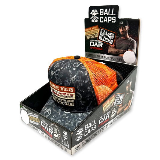 Mechanic Trucker Hat Gear Head Ball Caps - 6 Pieces Per Retail Ready Display 23753 TAC GEAR