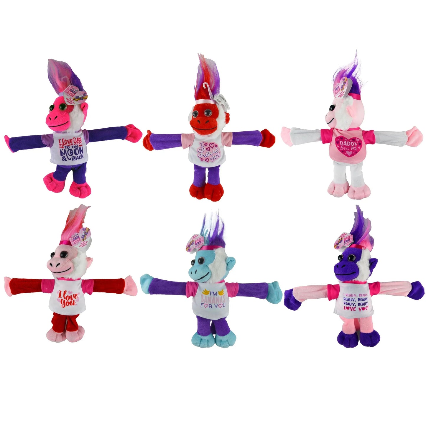 Valentine's Day Rose Plush Assortment Floor Display - 48 Pieces Per Retail Ready Display 88348 WHOLESALE