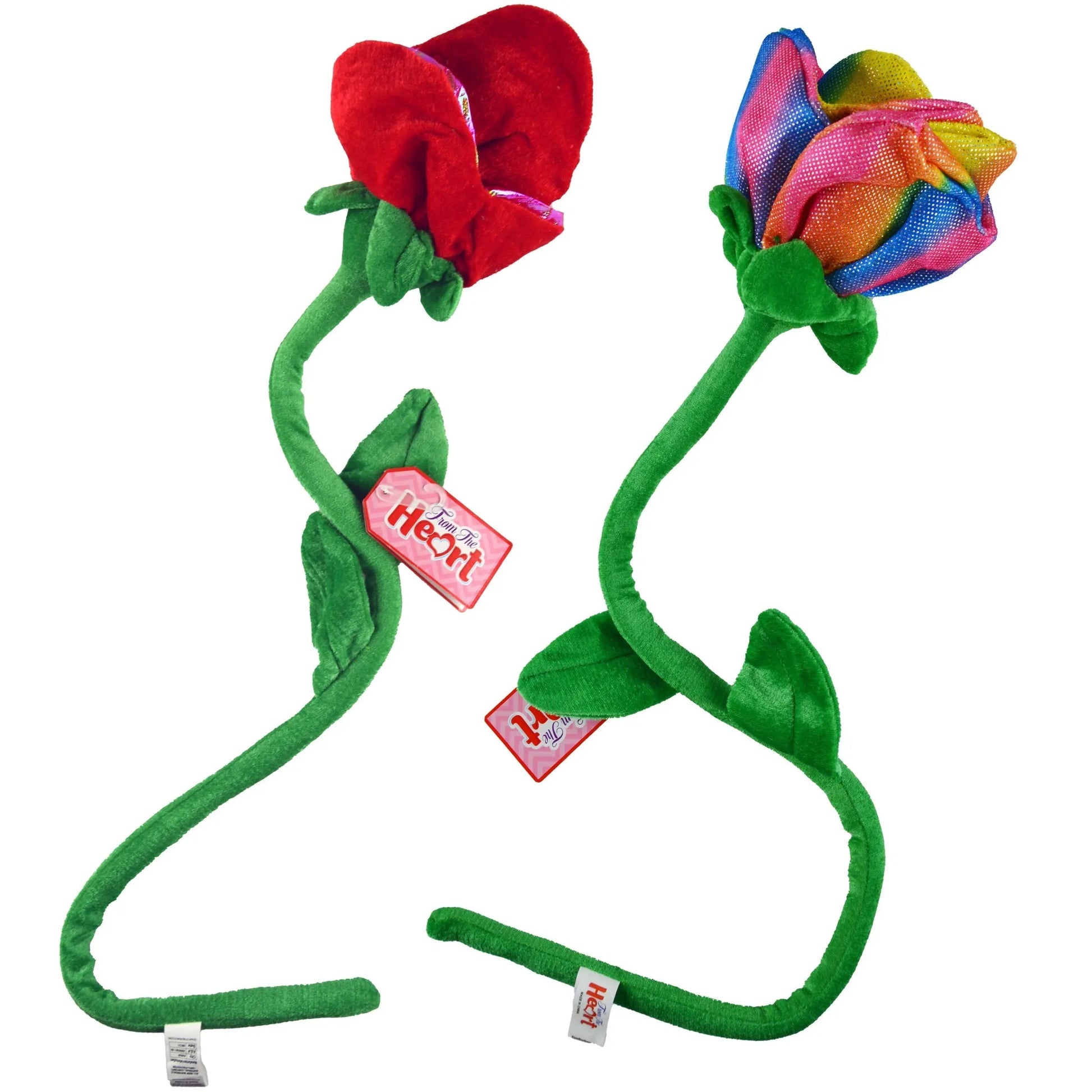 Valentine's Day Rose Plush Assortment Floor Display - 48 Pieces Per Retail Ready Display 88348 WHOLESALE