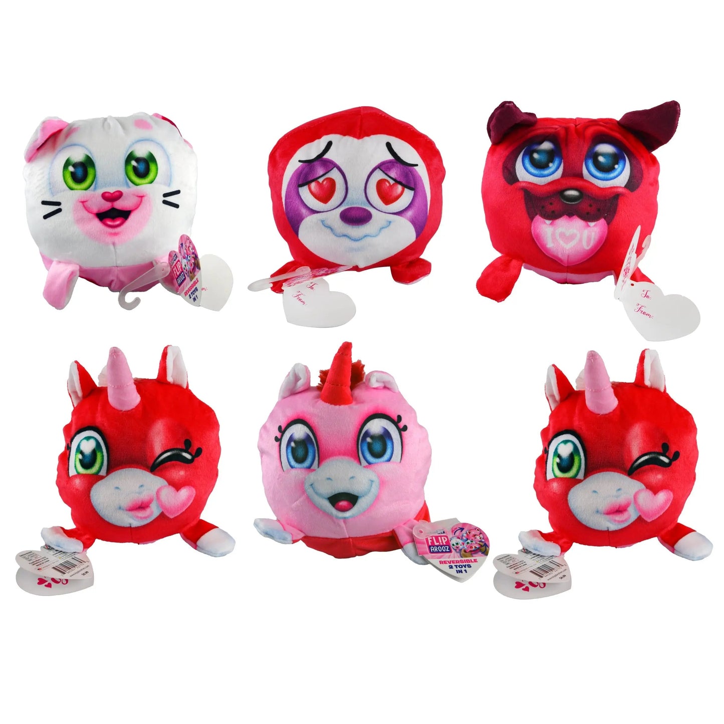 Valentine's Day Rose Plush Assortment Floor Display - 48 Pieces Per Retail Ready Display 88348 WHOLESALE