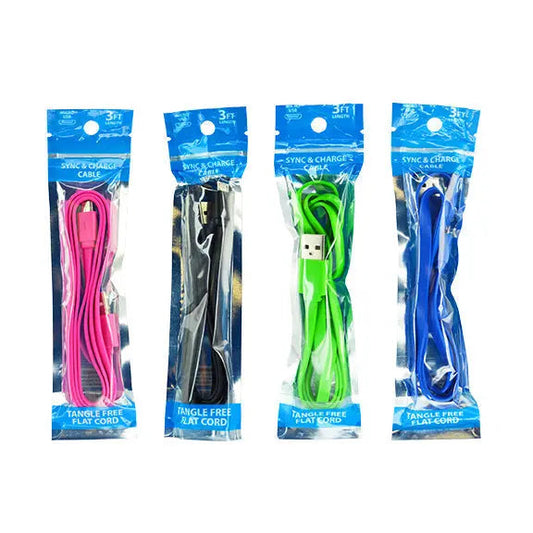 Charging Cable USB to Micro USB 3FT - 20 Pieces Per Pack 22920 WHOLESALE