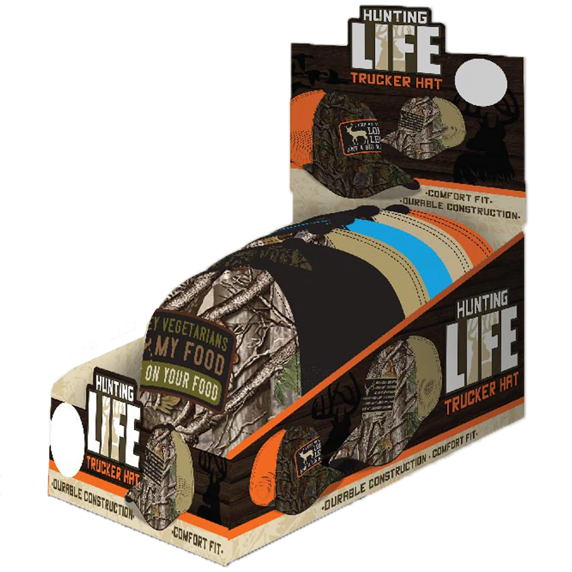 Trucker Hat Hunting Life Ball Cap - 6 Pieces Per Retail Ready Display 23756 ROUGHNECK