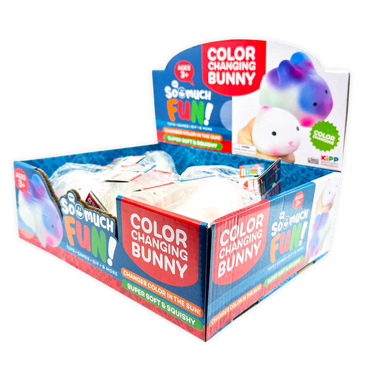 Squish and Squeeze Color Changing Bunny - 12 Pieces Per Retail Ready Display 24766 KIPP BROTHERS