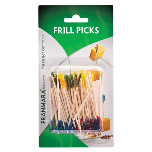 Frill Party Picks Assorted Colors 50 Count (24 per Pack)