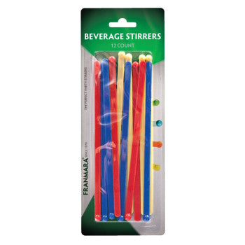 Beverage Stirrers Assorted Colors 20 Count (24 per Pack)