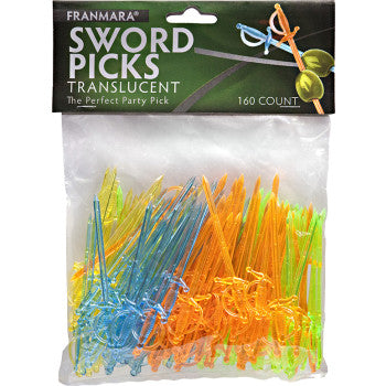 Party Sword Picks Assorted Colors 160 Count (24 per Pack)