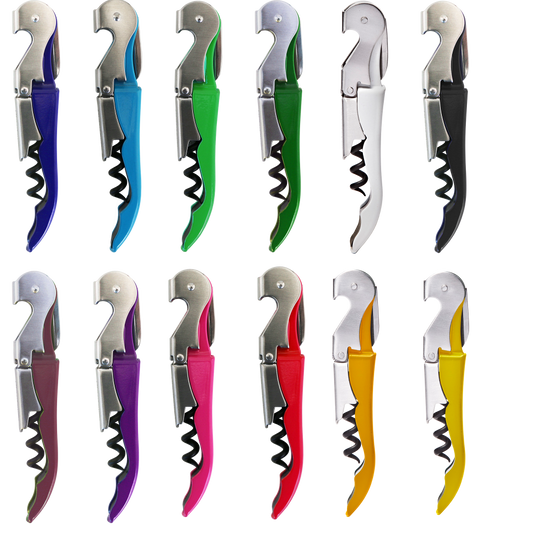 Double Hinged Corkscrew with Enamel Handle (36 Per Pack)
