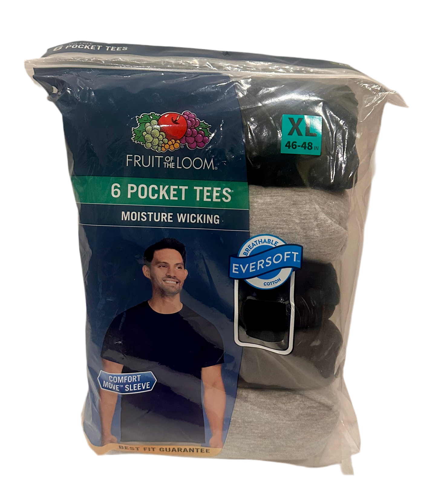 Fruit of the Loom Pocket Tees - 6 Pack