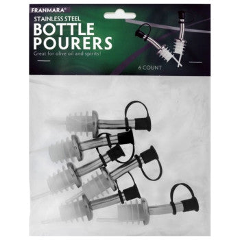 Stainless Steel Bottle Pourers With Plastic Cork 6 Count (24 per Pack)