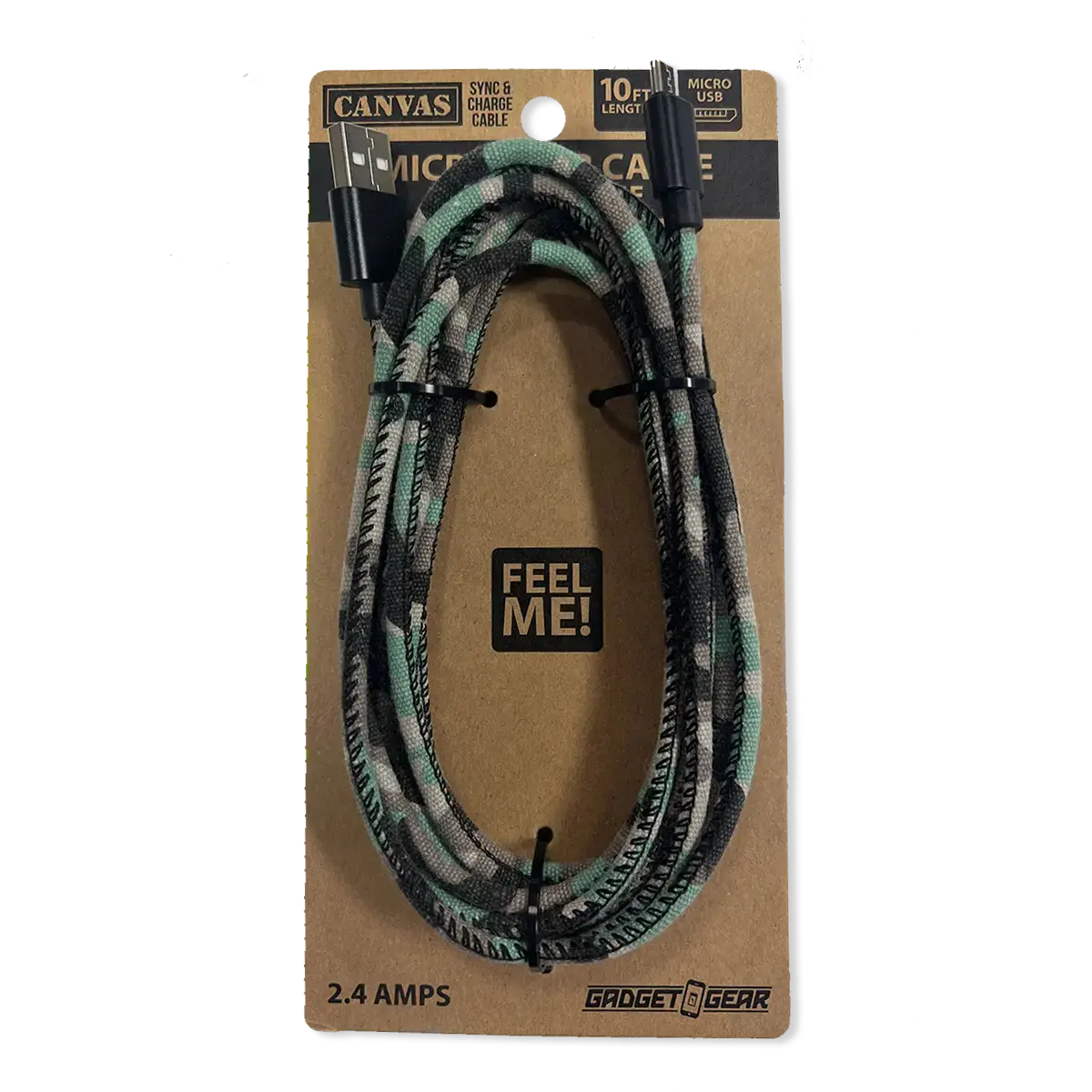ITEM NUMBER 022151L 10FT WORN CANVAS CABLE MICRO - STORE SURPLUS NO DISPLAY 1 PIECE PER PACK STORE SURPLUS