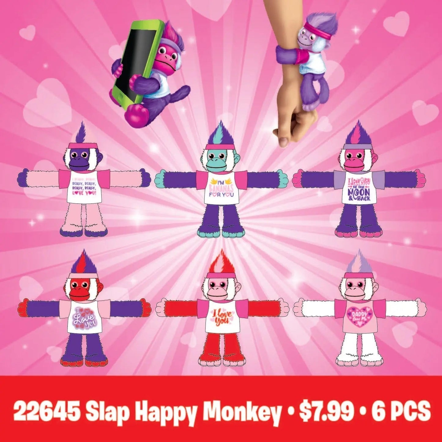 Valentine's Day Rose Plush Assortment Floor Display - 48 Pieces Per Retail Ready Display 88348 WHOLESALE