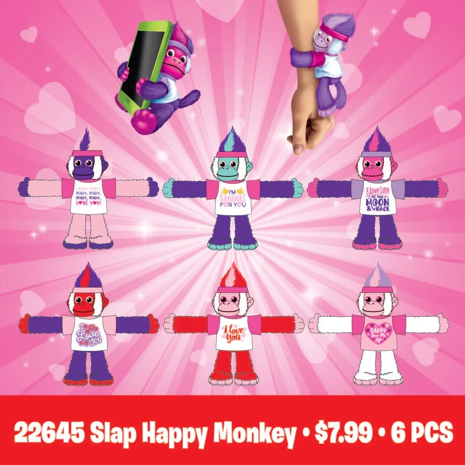 Valentine's Day Rose Plush Assortment Floor Display - 48 Pieces Per Retail Ready Display 88348 WHOLESALE