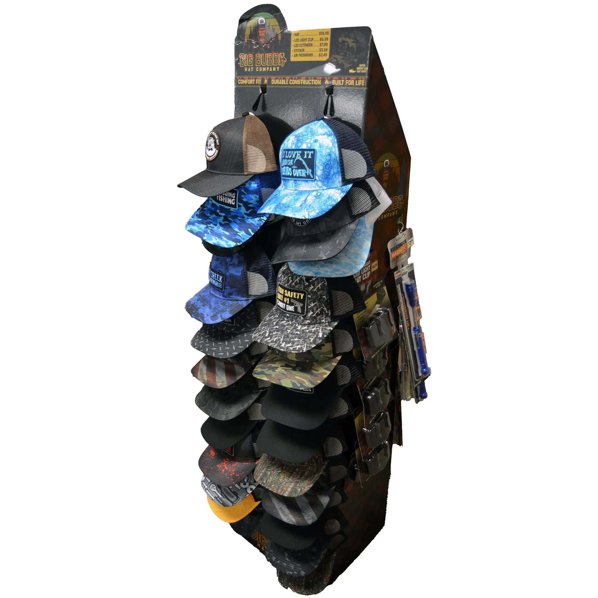 Trucker Hat Ball Cap Assortment Floor Display - 72 Pieces Per Retail Ready Display 88404 NOVELTY INC