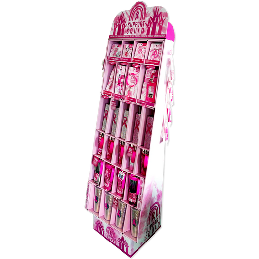 Breast Cancer Awareness Pink Assortment Floor Display - 84 Pieces Per Retail Ready Display 88474 NOVELTY INC