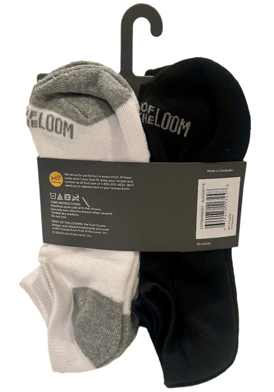 Fruit of the Loom No Show Socks - 8 Pair Pack